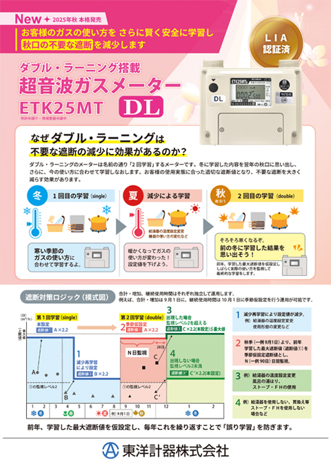 ダブルラーニング搭載 超音波ガスメーターチラシ