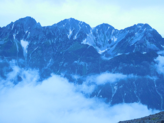 早朝の穂高連峰